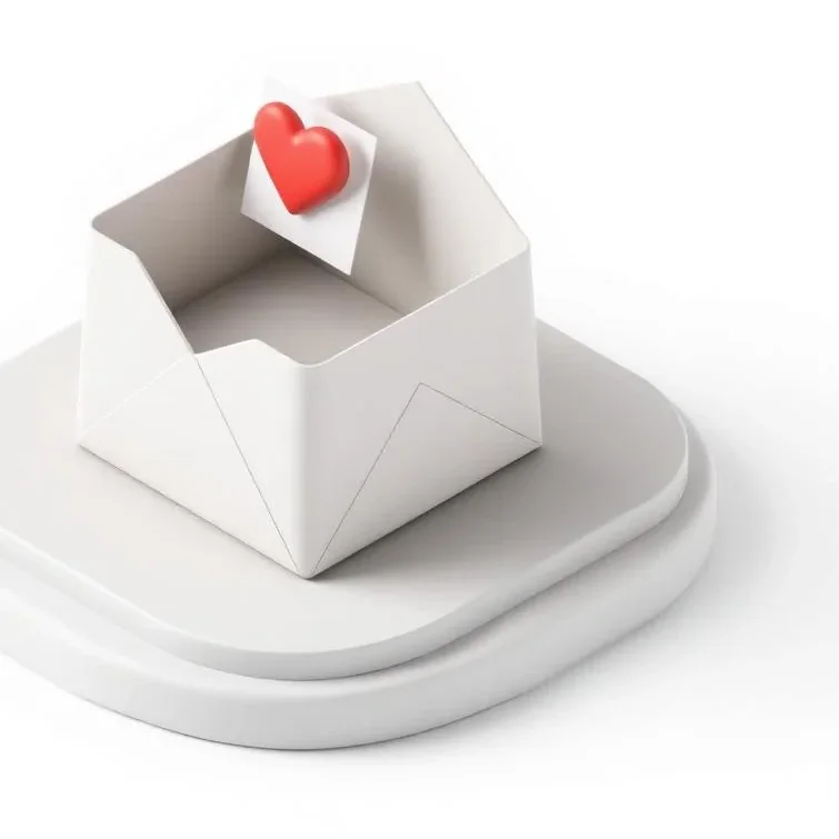 A soft 3D illustration of a coupon arriving in a wallet